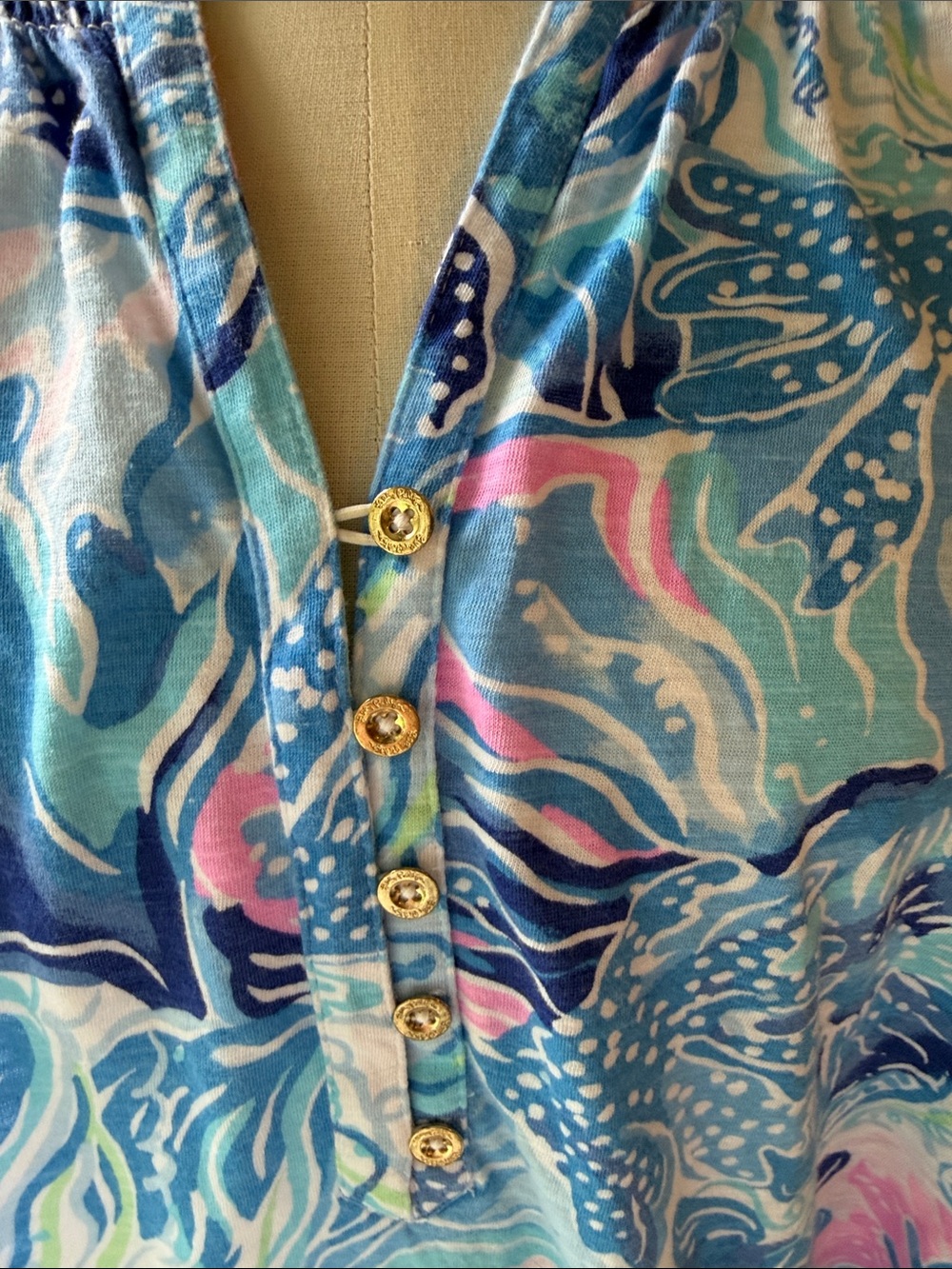 Lilly Pulitzer Blue Multi Floral-Print Sleeveless Tank XXL - Picture 2 of 6